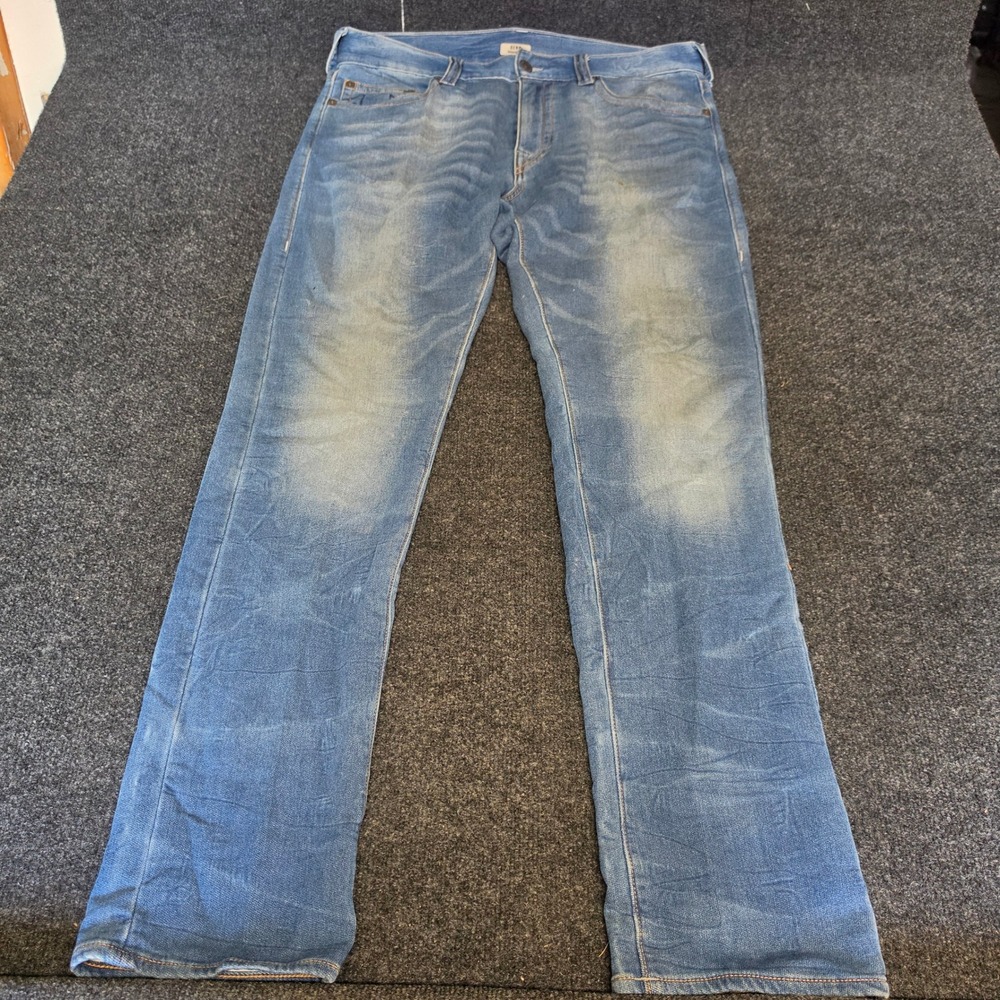 True Religion Geno Relaxed Slim Jeans Mens 36 Light Wash Blue M2ZJ19NND9